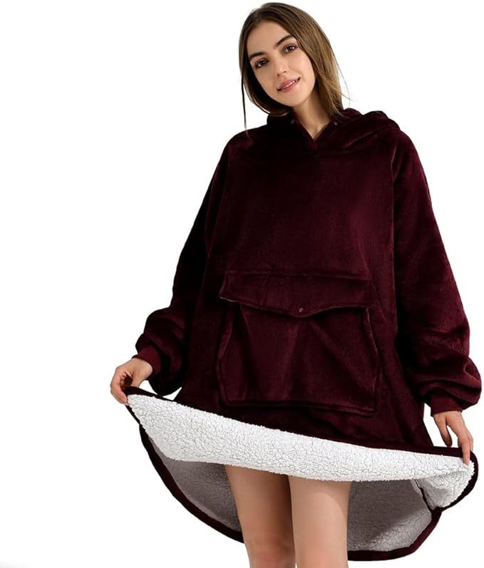 Cosy Blanket Hoodie Sweatshirt With Giant Pocket - US Only