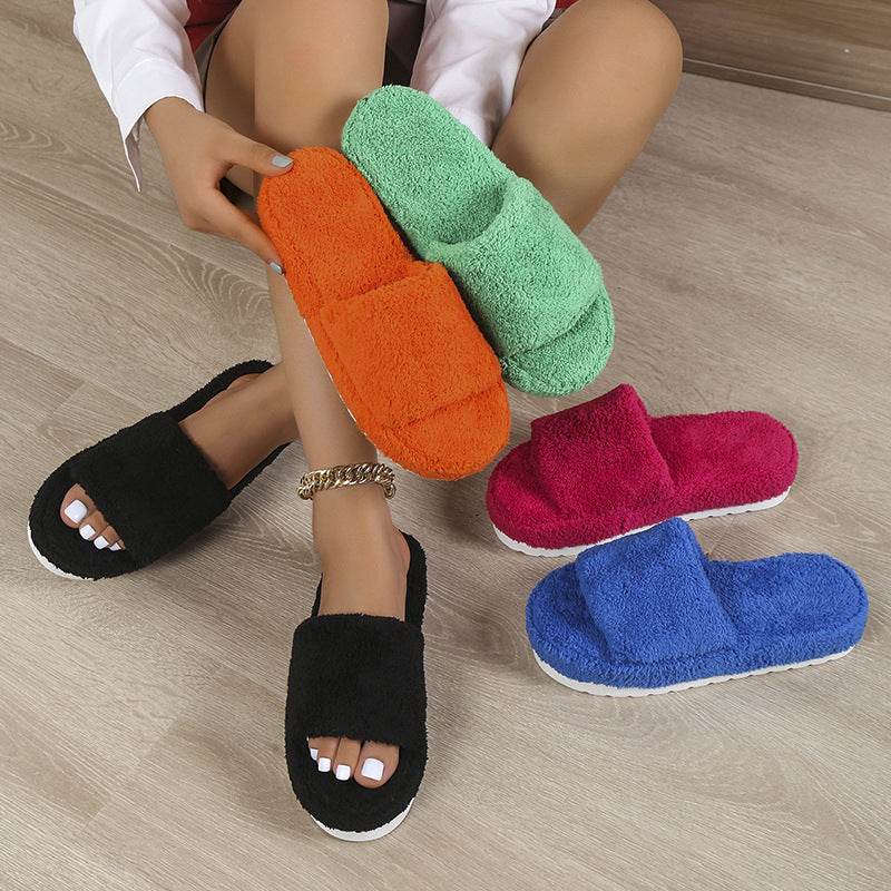 Fuzzy Cute Winter House Slippers for Women