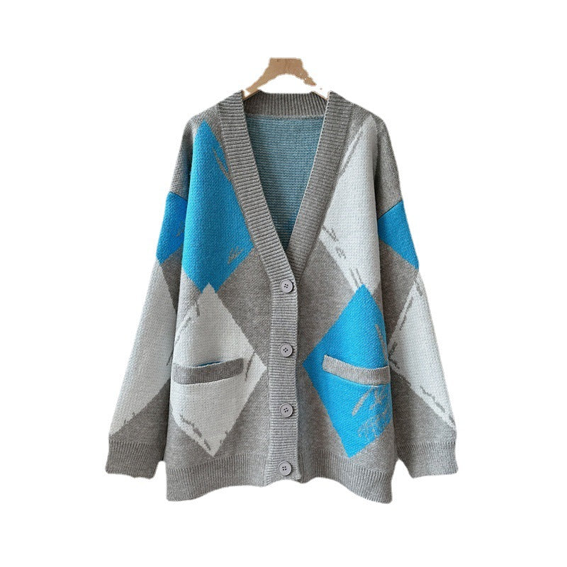 Retro Lazy-Style Knitted Long-Sleeve Top