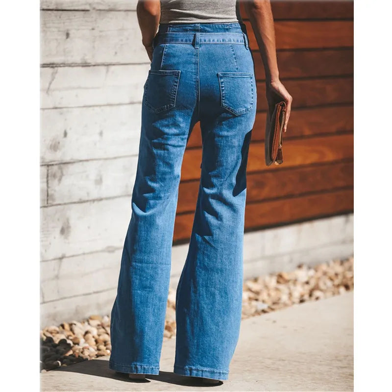 Tie-Waist Flare Jeans