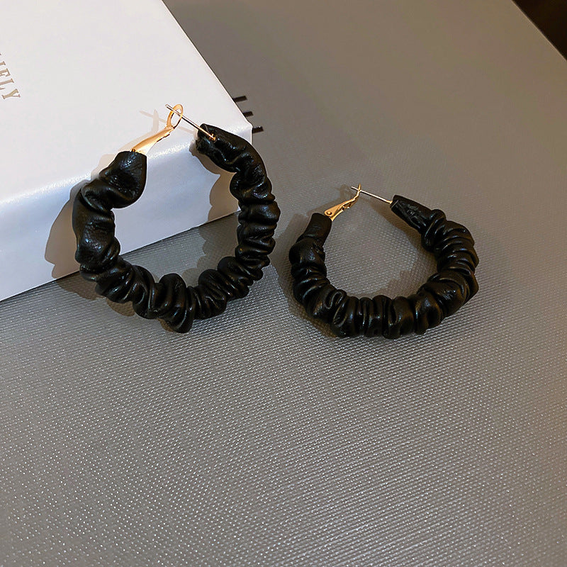 Leather Hoop Earrings For Women