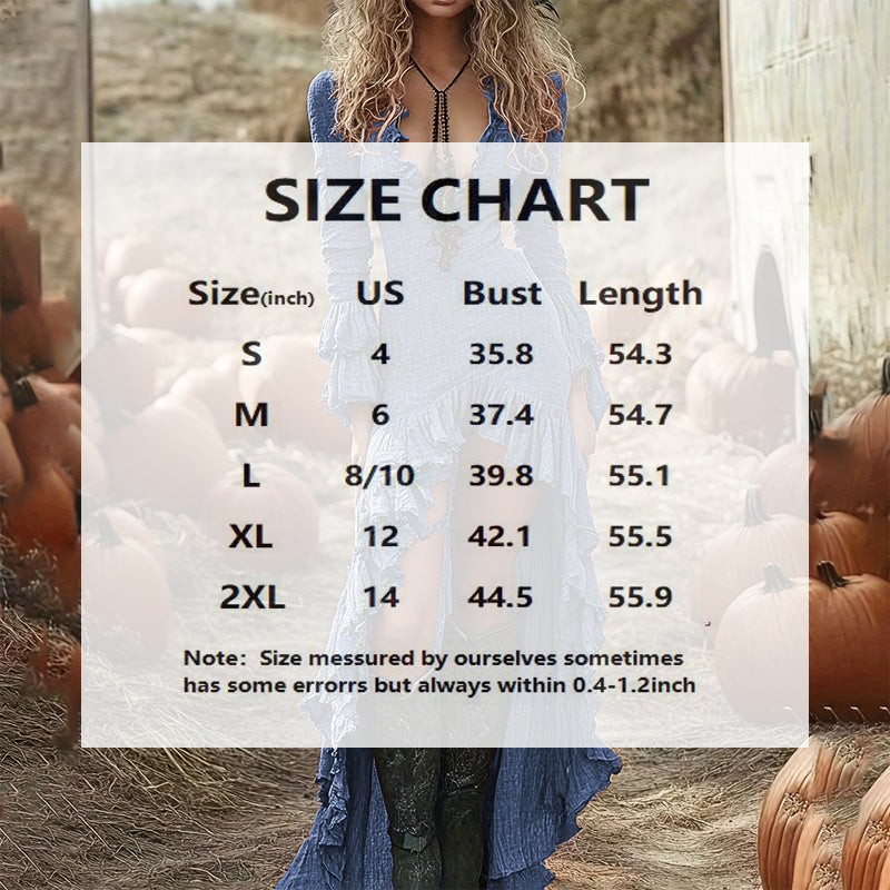 Ruffled-Hem Asymmetrical Maxi Dress - US Only