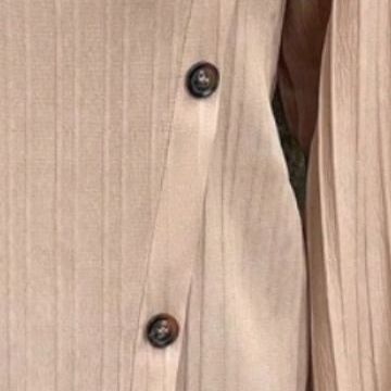 Fastener Decoration Crew-Neck Casual Solid-Colour Long-Sleeve Shirt