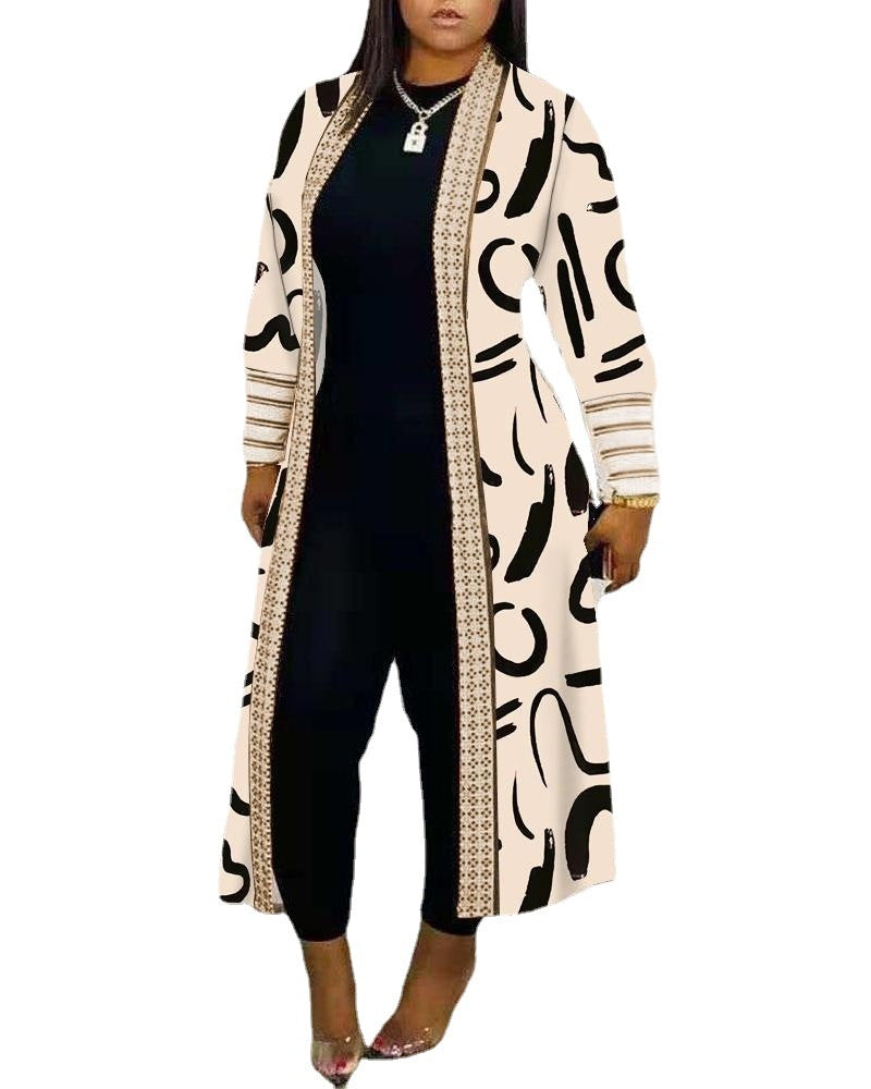 Women's Splicing Coat - Long Sleeve Overcoat