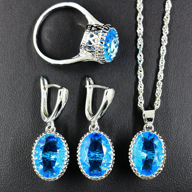 Women's Evening Jewellery Set - Earrings+Necklaces+Bracelets