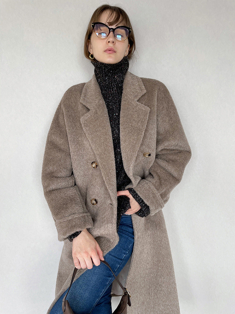 Women's Mid-Length Winter Thick Woollen Cashmere Coat