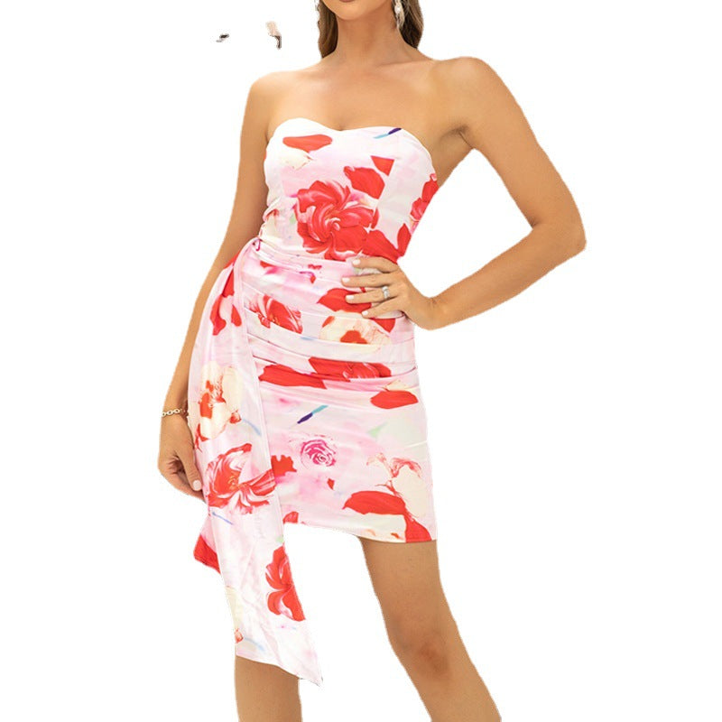 Printed Tube Dress - European & American Style