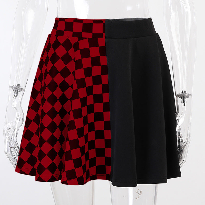 Gothic Plaid A -Line Mini Skirt