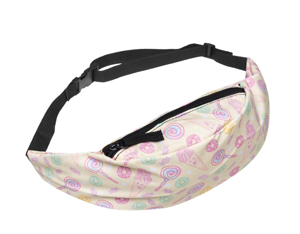 Printed Waist Zipper Bag