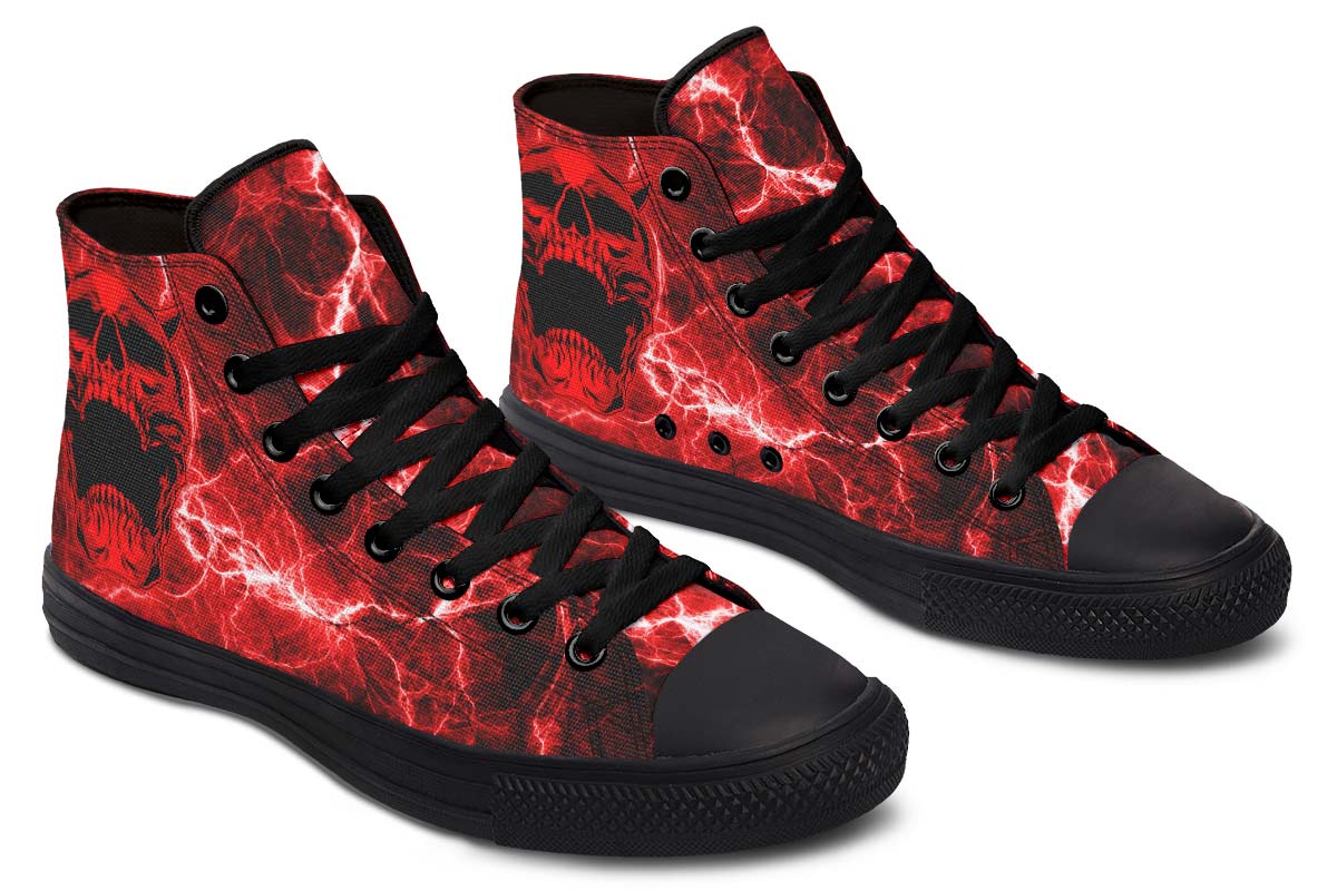 High-Top Colour Gradient Print Canvas Shoes