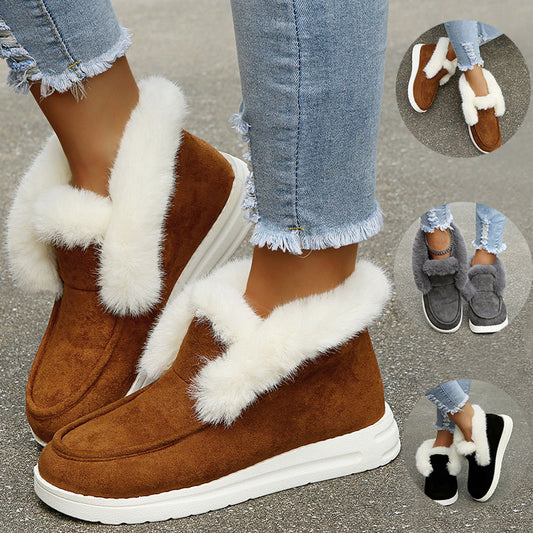 Plush Fur Ankle Winter Snow Boots for Women