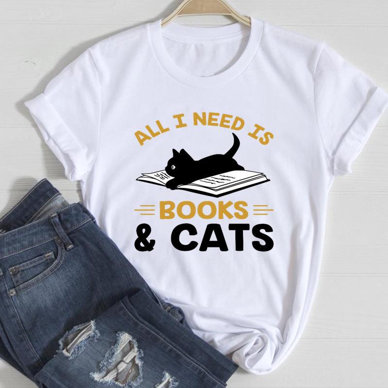 Cat Printed European & American Short-Sleeve T-Shirt