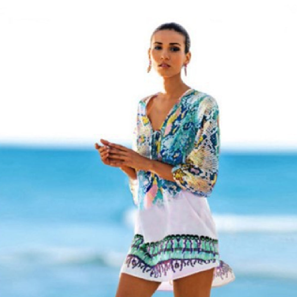 Stylish Beach Blouse Bikini Swimsuit