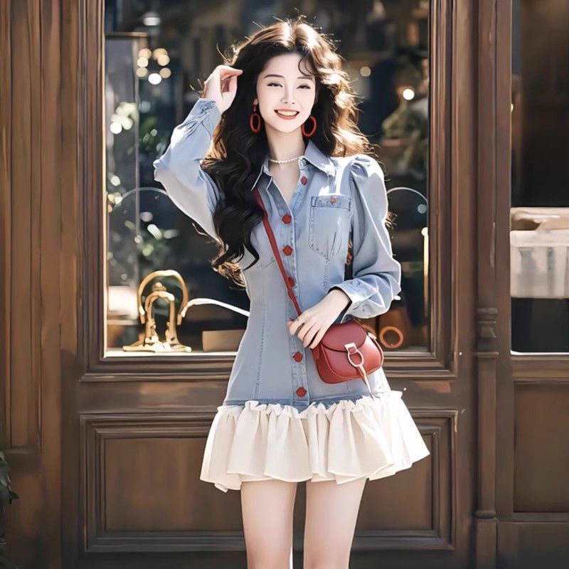 Pretty Retro Patchwork Denim Dress