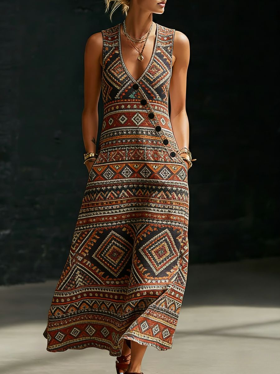 Loose-fitting V-neck Cross-over Shirt And Wide-leg Pants