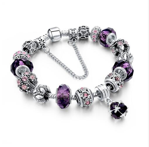 Crystal Beads Bracelets & Bangles - Snake Chain Charm Bracelets For Women