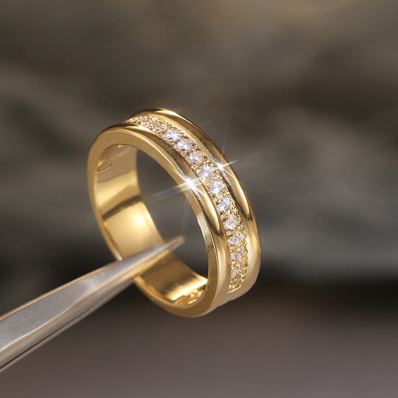 Copper-Plated Fashion Golden Ring For Women