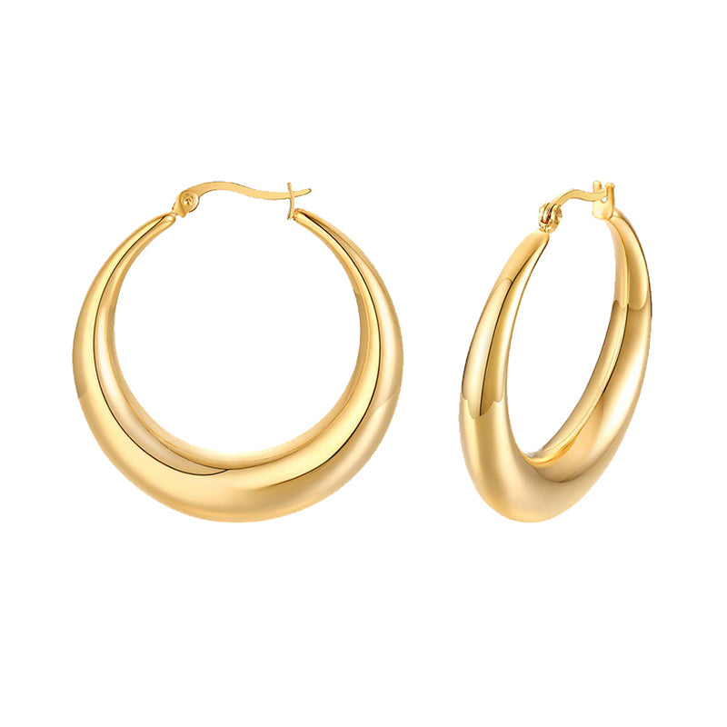 Non-Fading Gold-Plated Silver Hoop Earrings