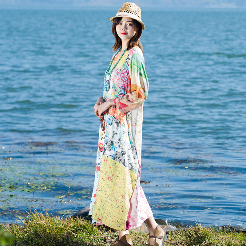 Women's Stitching Printed Dress
