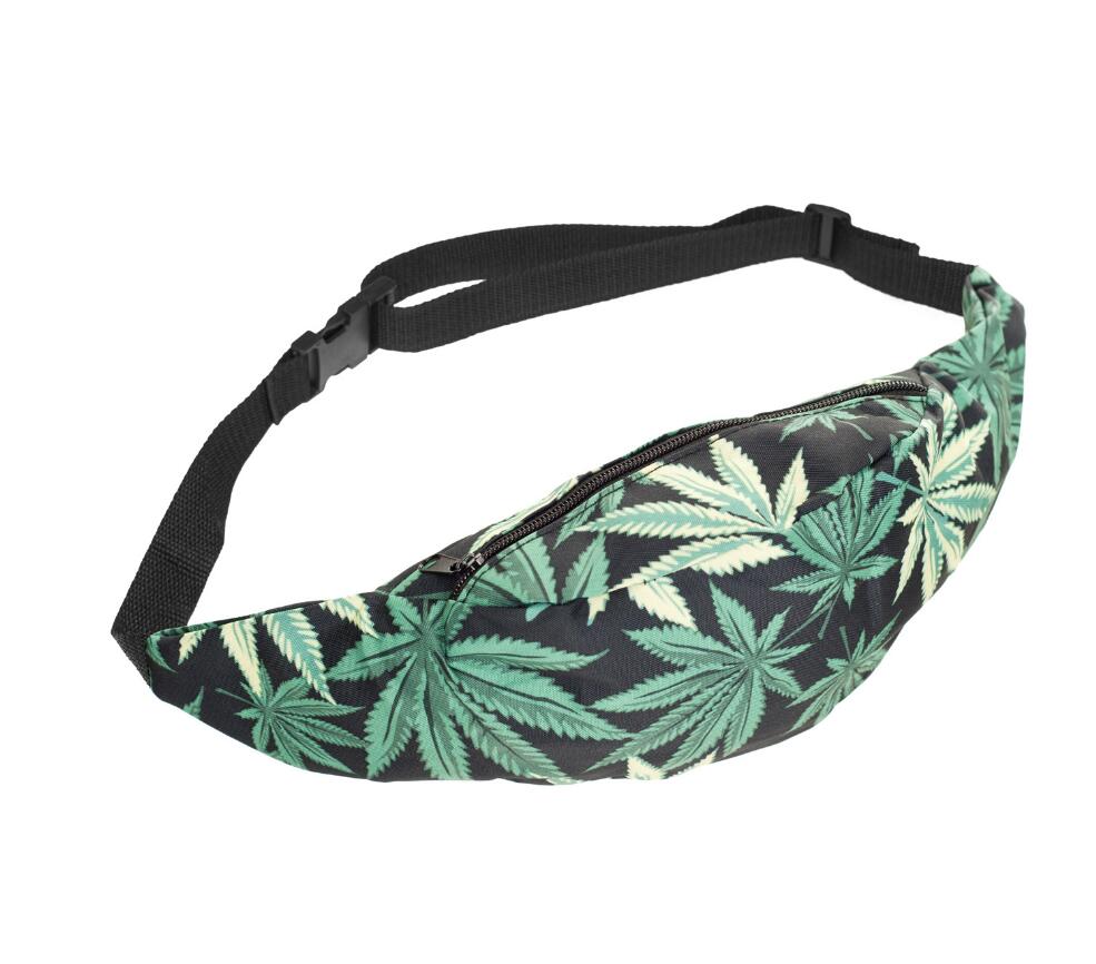 Printed Waist Zipper Bag