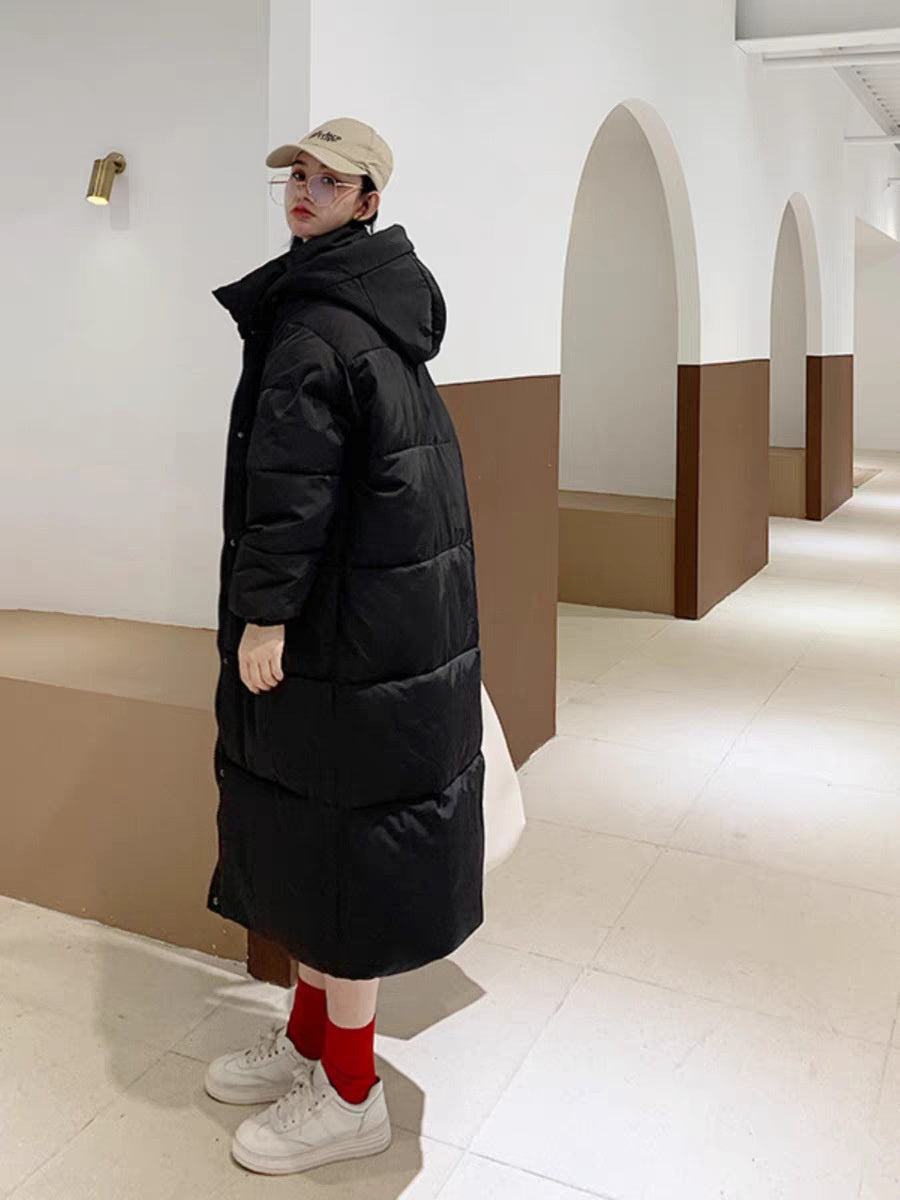 Cotton-Padded Loose Long Jacket