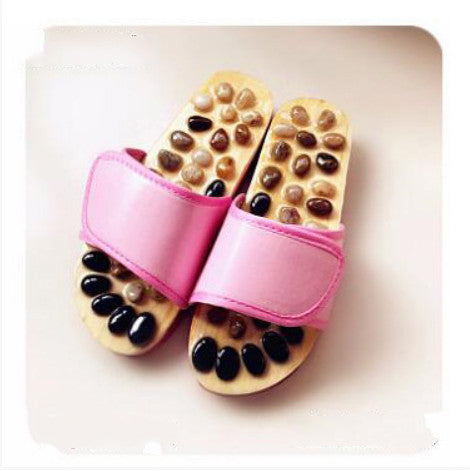 Natural color jade stone jade pebbles foot soles health massage shoes home slippers