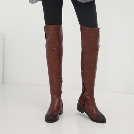 Over-Knee Low-Heel Boots