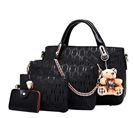 Four-in-One - Embossed Four-Piece Ladies' Shoulder Diagonal Handbag