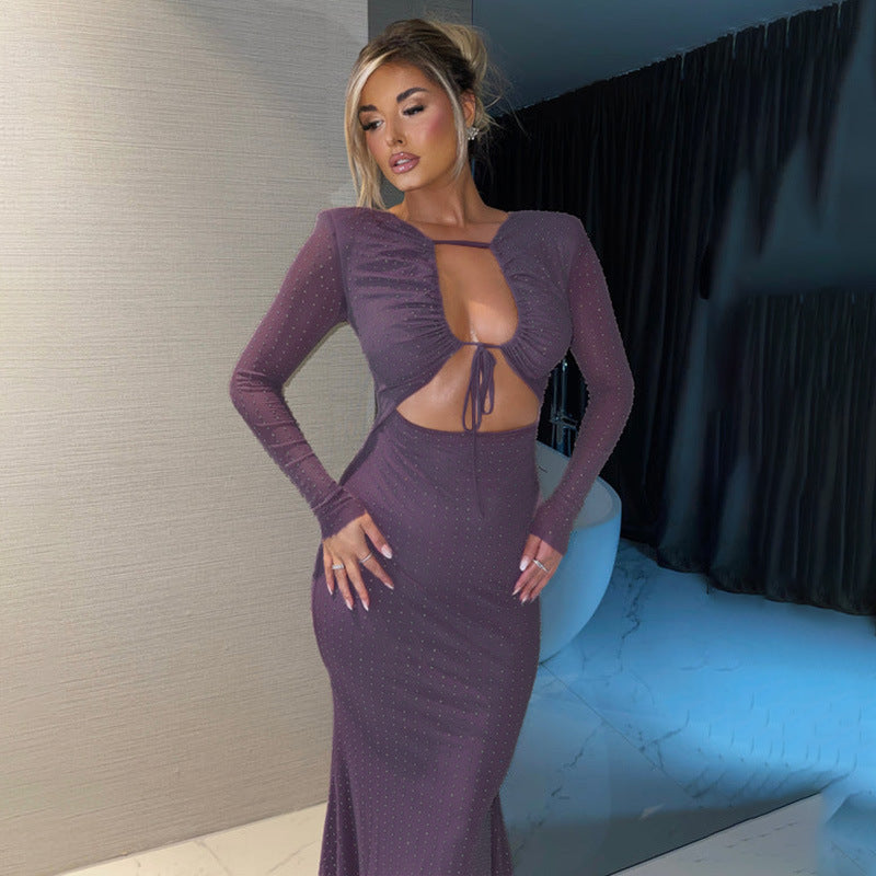 Colourful & Sexy Sequins Cut-Out Strap Dress - European & American Style
