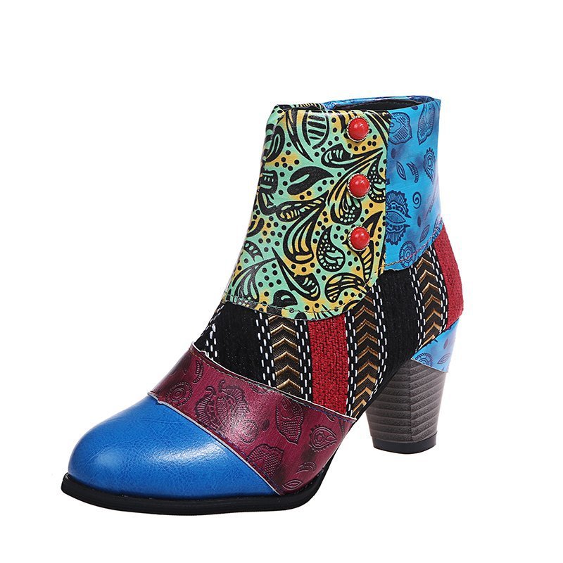 Chunky Print Ankle Boots