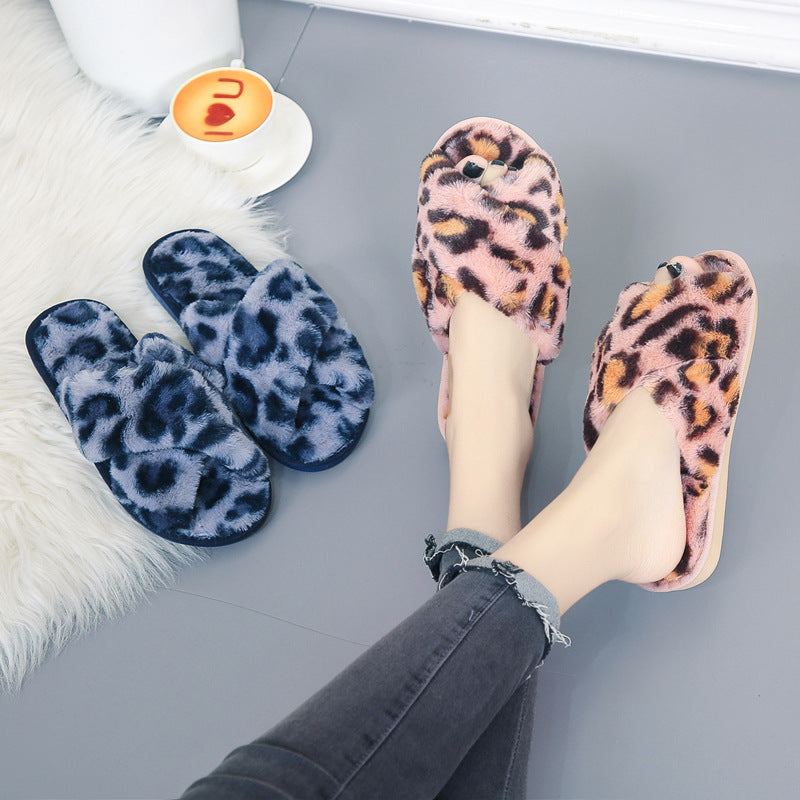 Fuzzy Flat Bedroom Slippers For Women