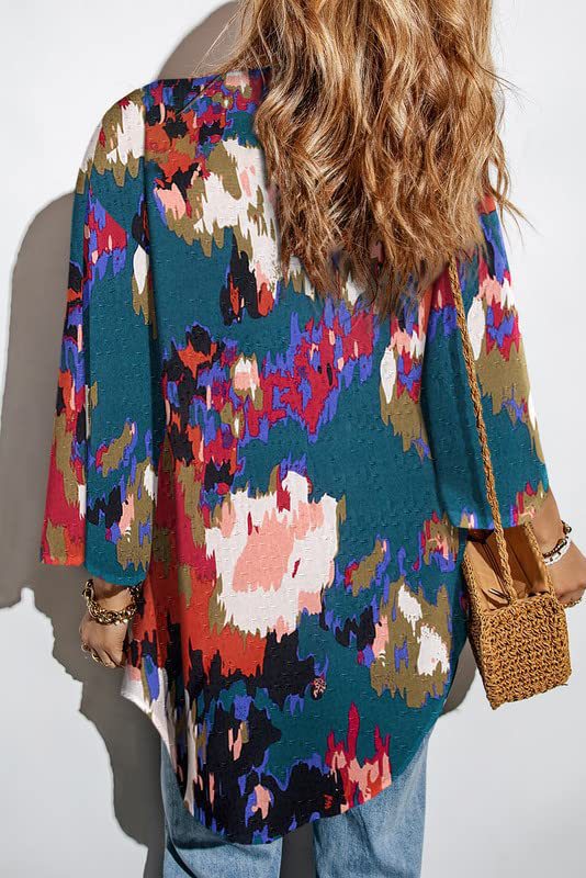 Flower Print Shirt Jacket For Women