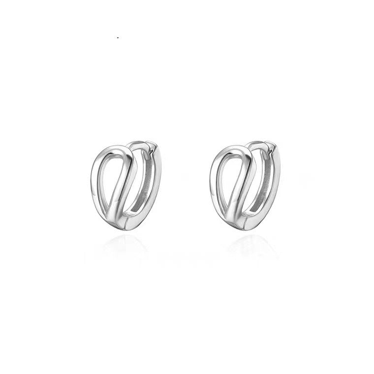 Women's Sterling Silver Plain Hoop Earrings