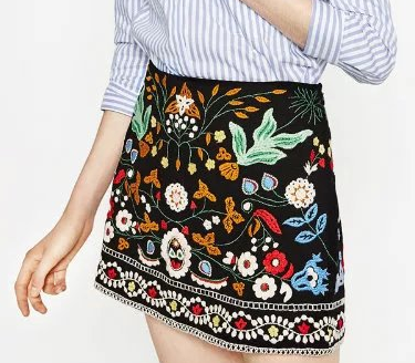 Charmma Embroidered Floral Skirt