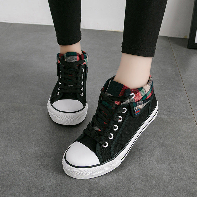 Flat Mid-to-High Canvas Shoes For Women