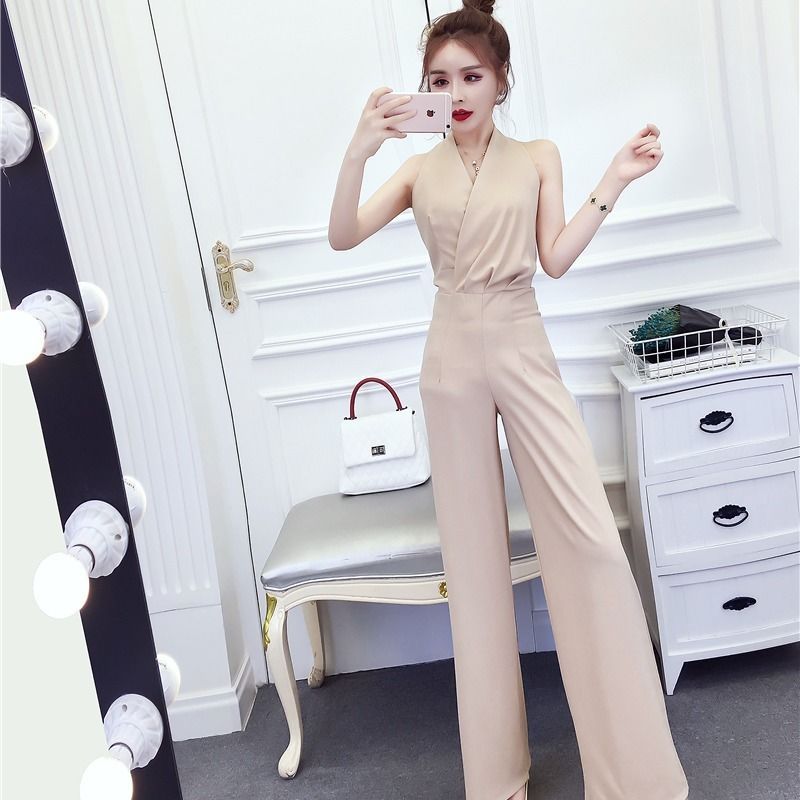 Wide-Leg Jumpsuit - High-Waist