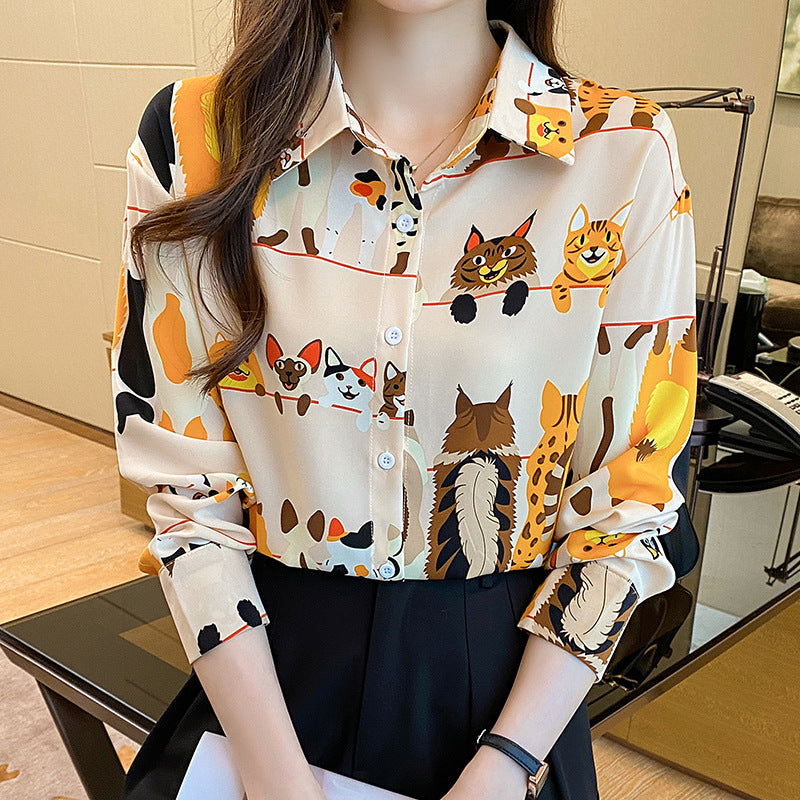 Long Sleeve Chiffon Women's Autumn Clothing Top