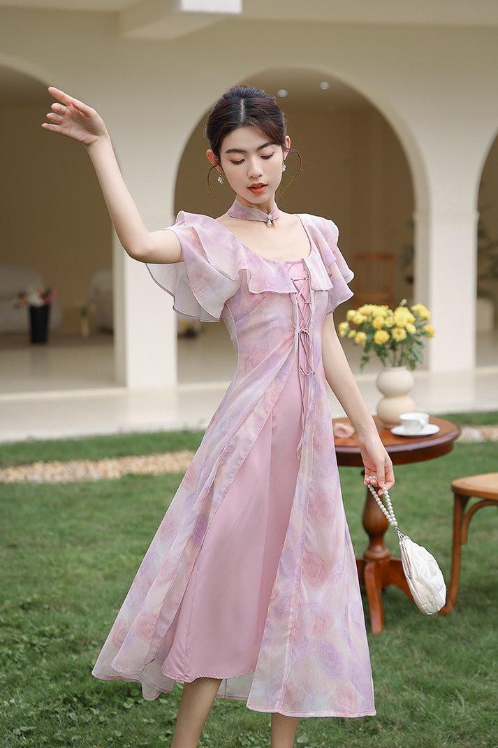 Elegant Mid-Waist Luxury Dress