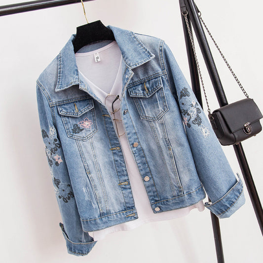 Embroidered Denim Jacket For Women