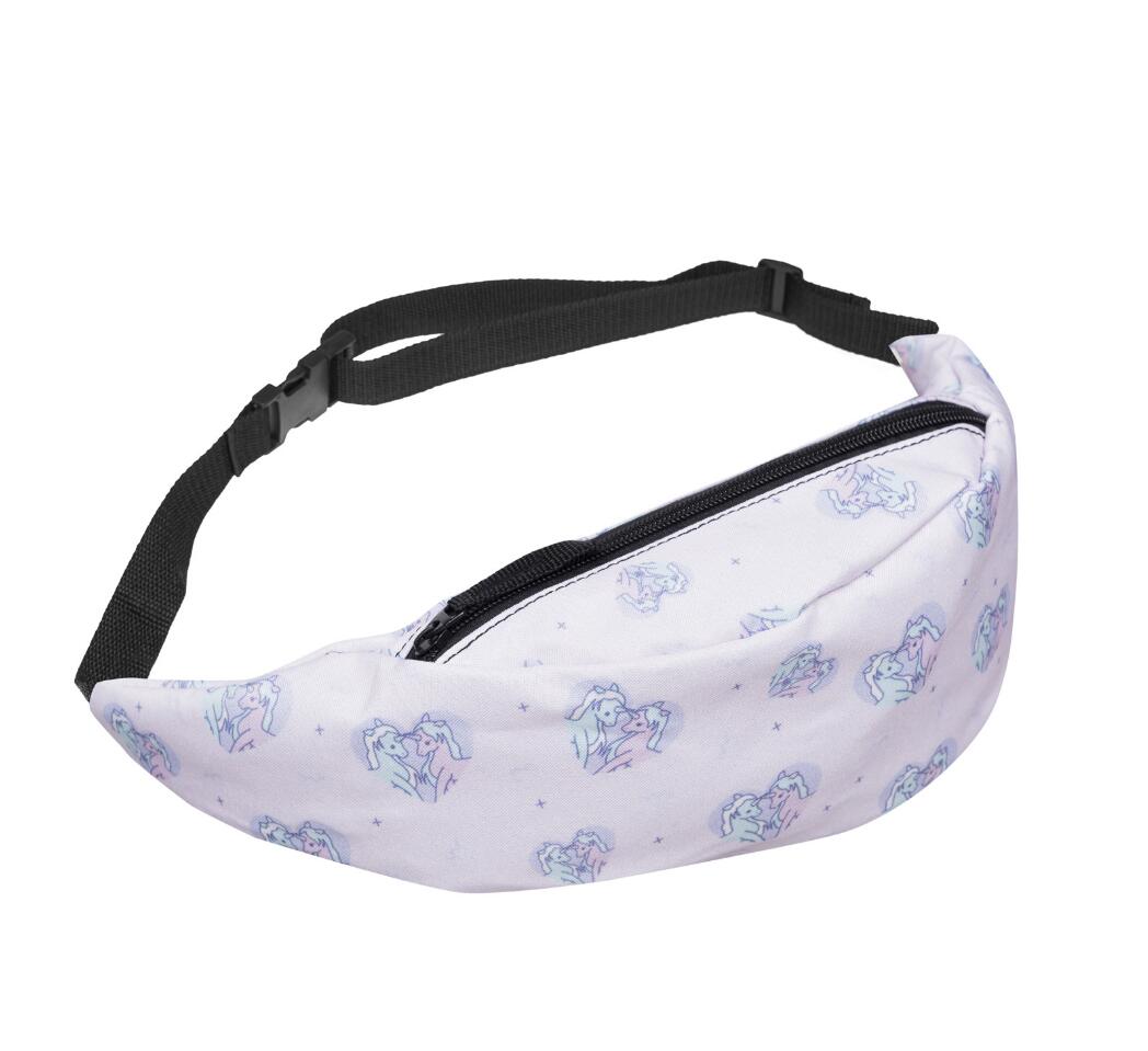 Printed Waist Zipper Bag