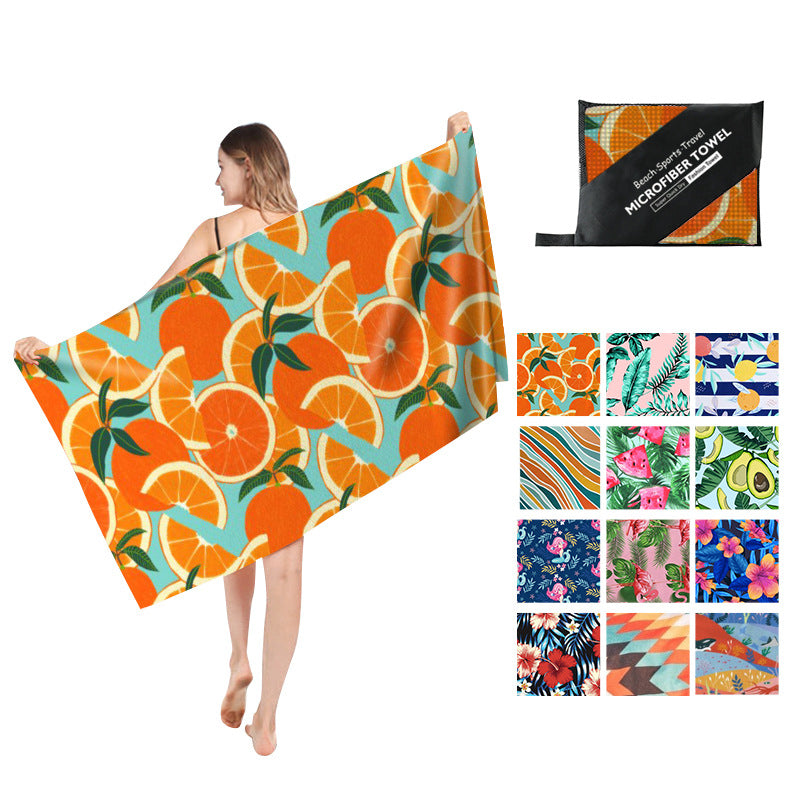 Printed Beach Towel - Microfibre Double-Sided Fleece Beach Towel