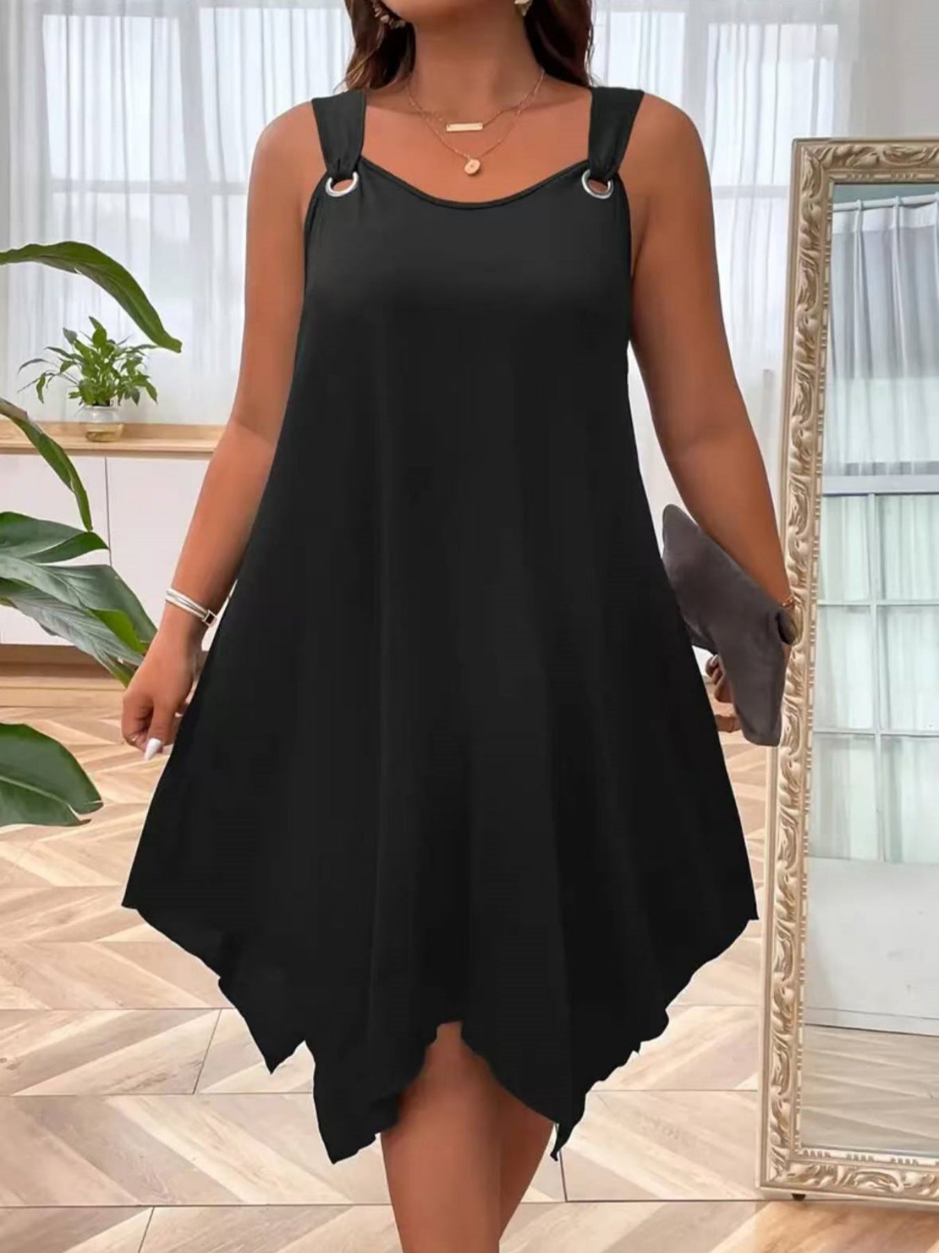 Women's Elegant Round-Neck Sleeveless Casual Dress