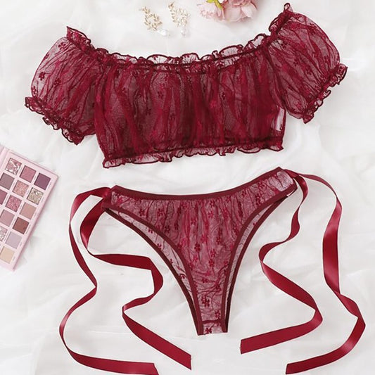 Lace Pure Desire Tube-Top Lingerie Set
