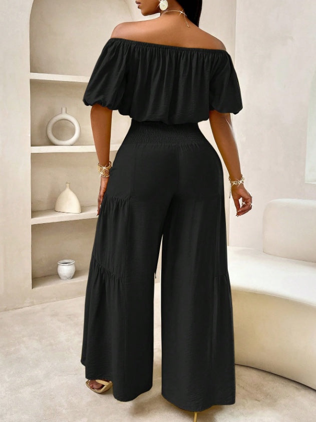 Pleated Short-Sleeve Outfit
