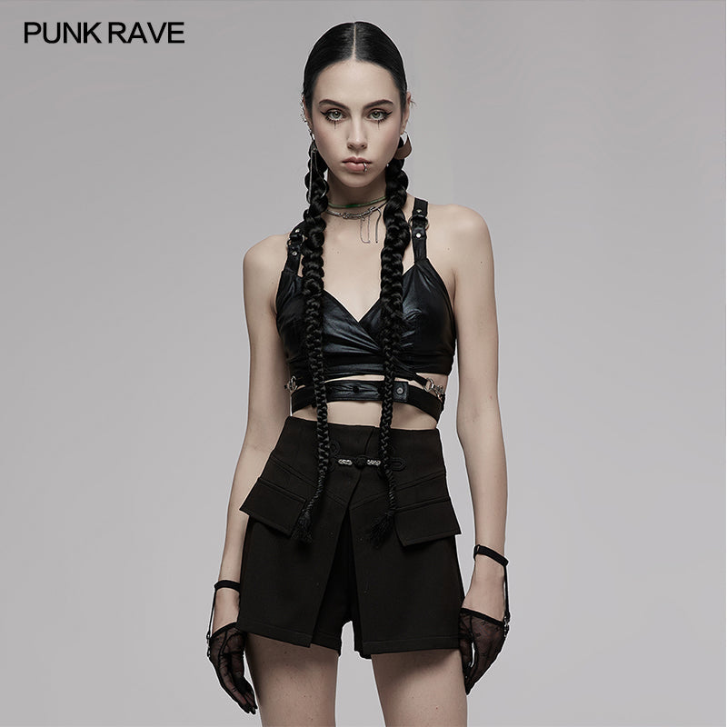 Elastic Cross-Strap Crop Top