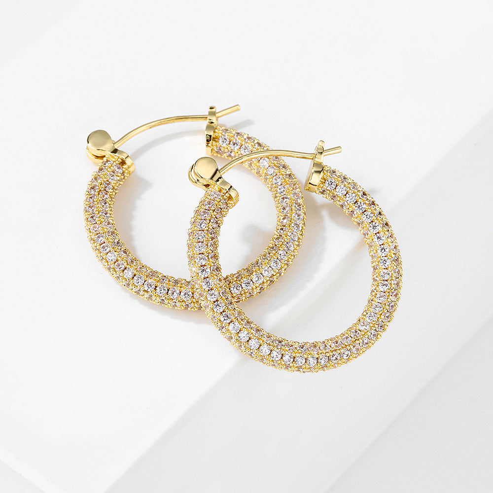 Zircon Hoop Earrings For Women