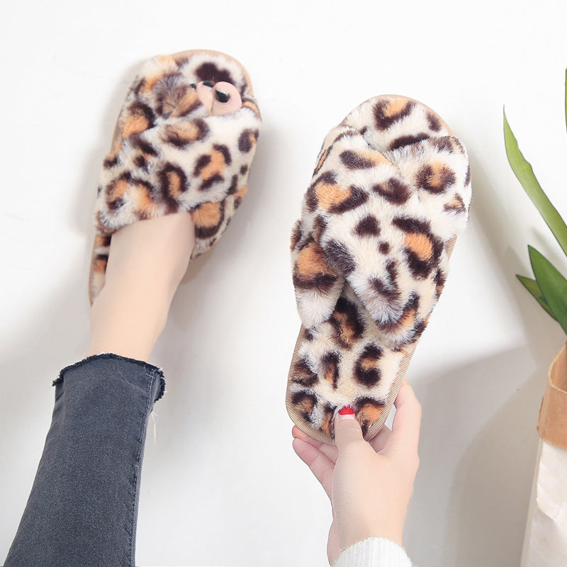 Fuzzy Flat Bedroom Slippers For Women