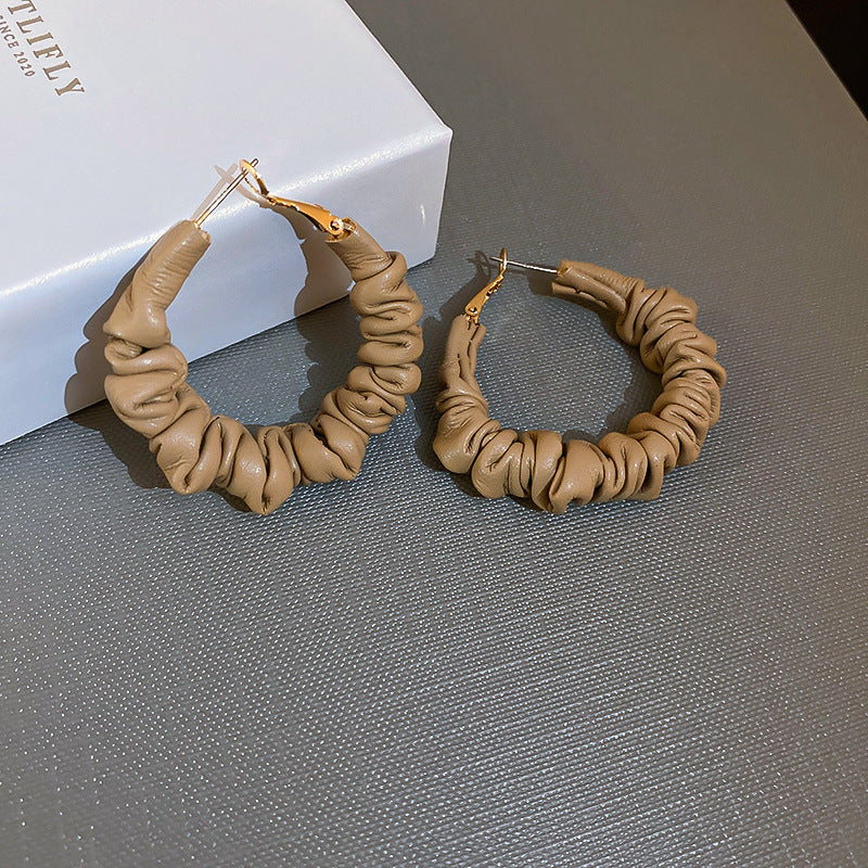 Leather Hoop Earrings For Women