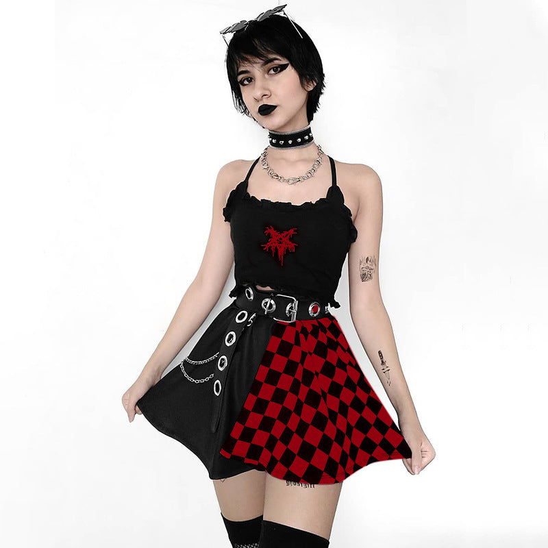 Gothic Plaid A -Line Mini Skirt