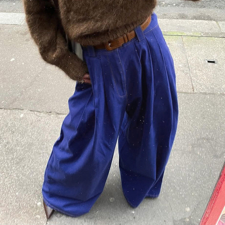Women's Double-Pocket Wide-Leg Trousers